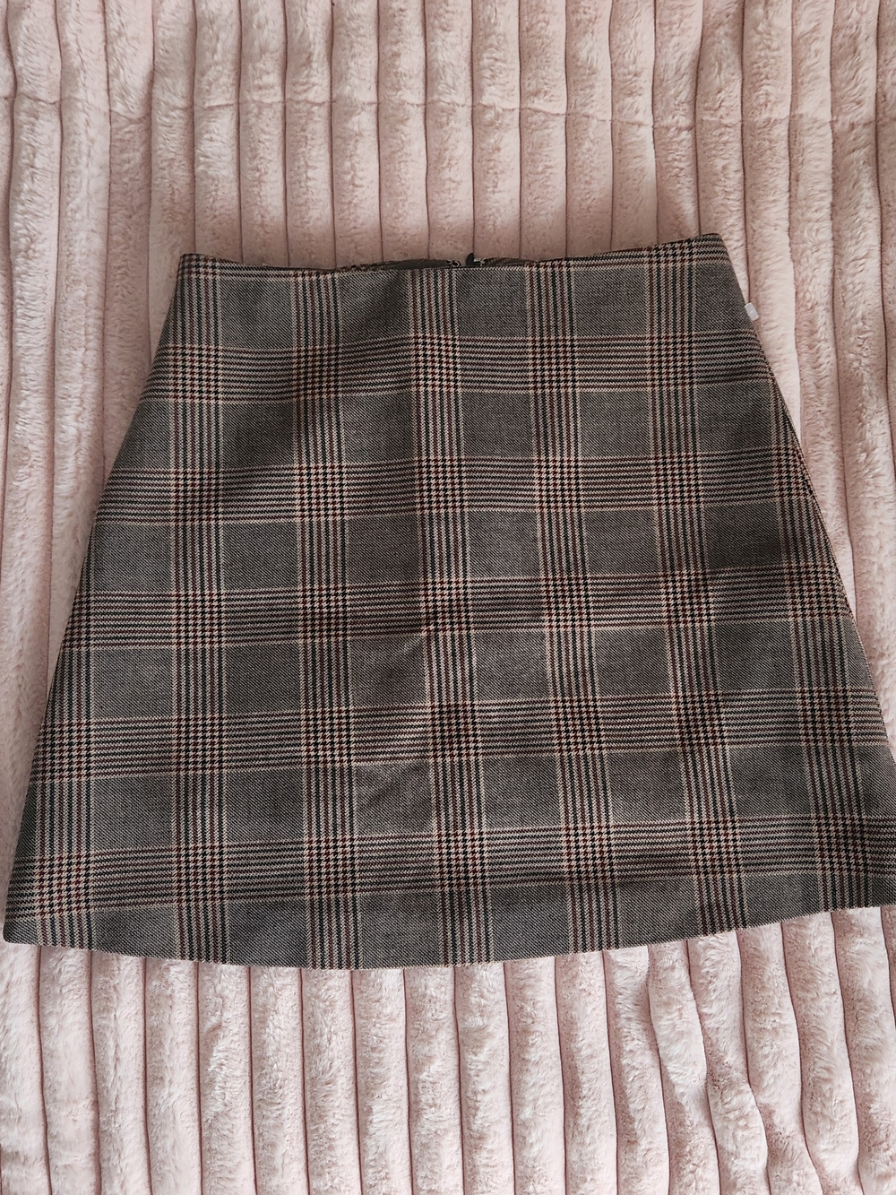Aritzia Wilfred Black And Brown Plaid A-Line Mini Skirt